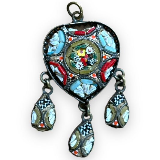 Vintage Italian Micro Mosaic Pendent