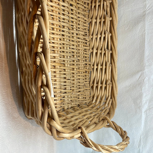 Wooden wicker basket