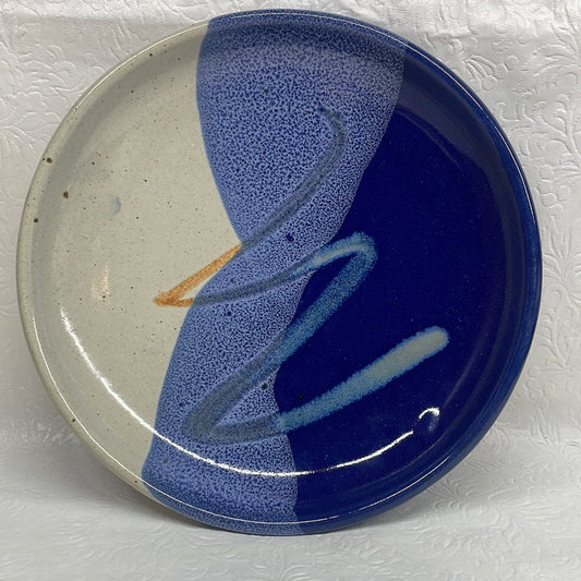 Ceramic blue plate